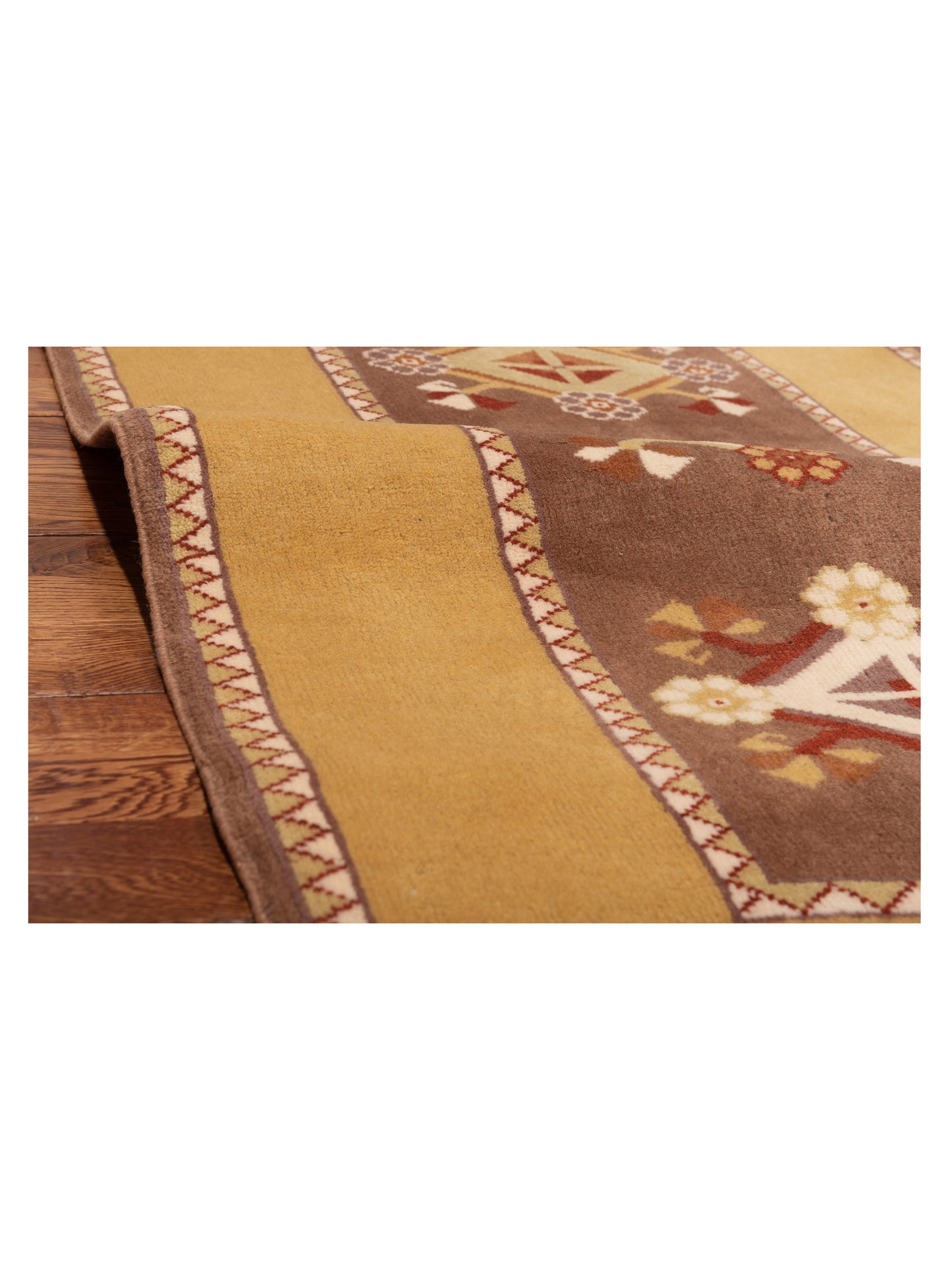 Turkeya Purple Gold 2.8x10.2 Hand Knotted Rug