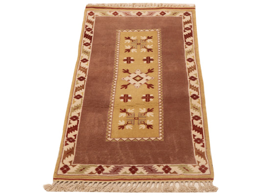 Turkeya Gold Purple 2.8x5.2 Hand Knotted Rug