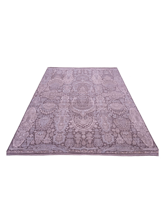 Artavia Gray Gray 9x11.10 Hand Knotted Rug