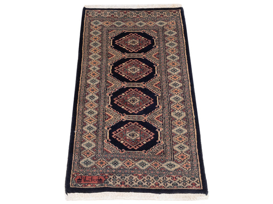 Bokhara Charcoal Beige 2.1x3.11 Hand Knotted Rug