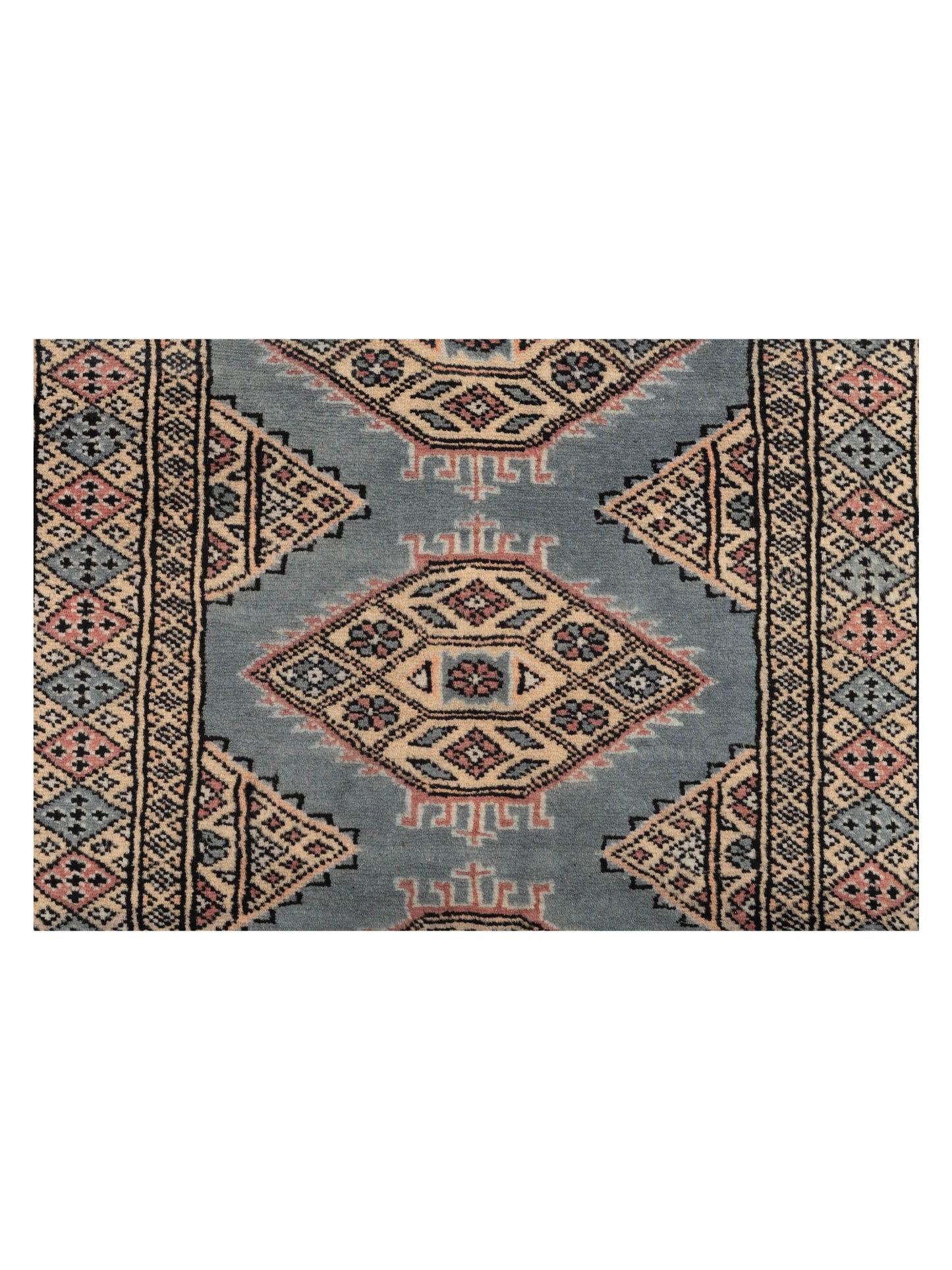 Bokhara Blue Beige 2.1x3.10 Hand Knotted Rug