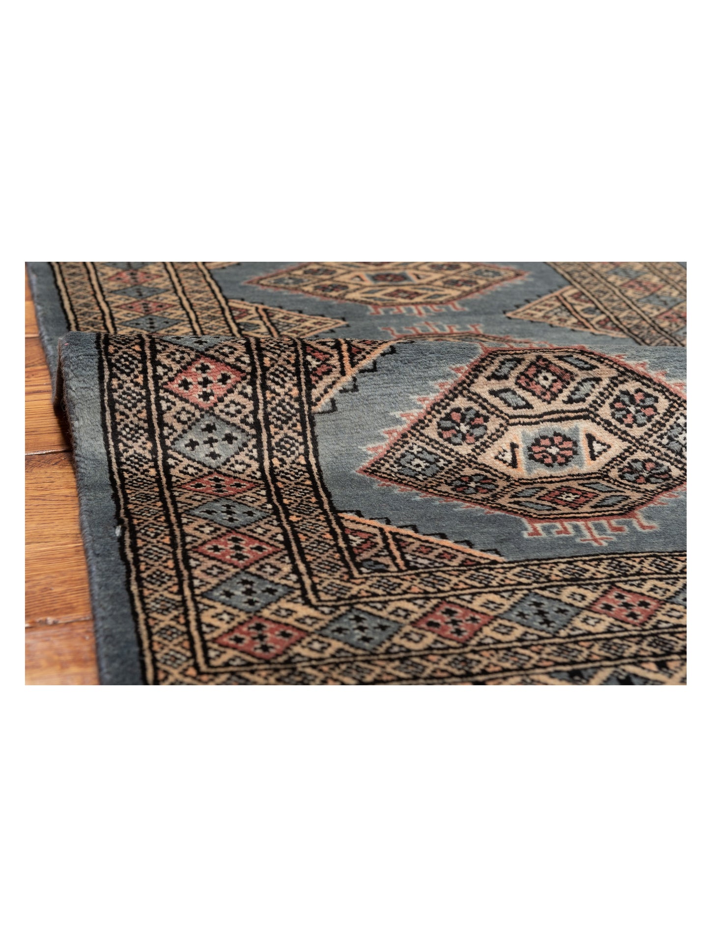 Bokhara Blue Beige 2.1x3.10 Hand Knotted Rug