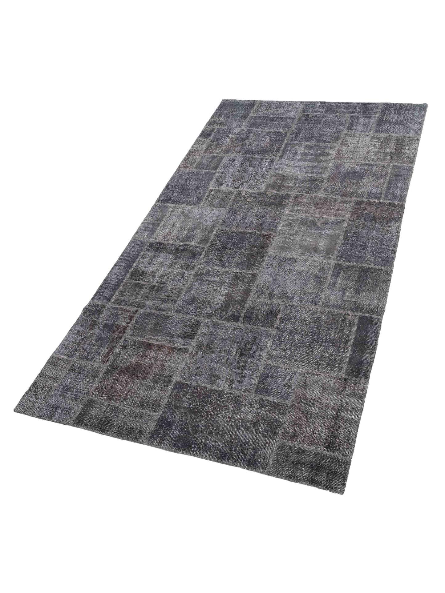 Patchwork Dark Gray 6.11x12.10 Hand Knotted Rug