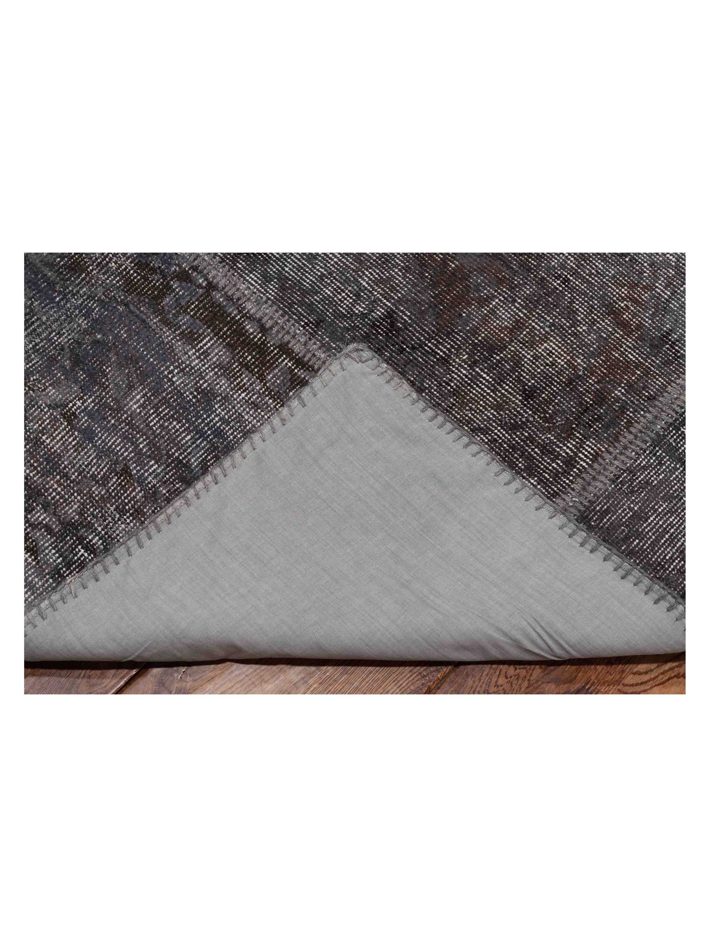 Patchwork Dark Gray 6.11x12.10 Hand Knotted Rug
