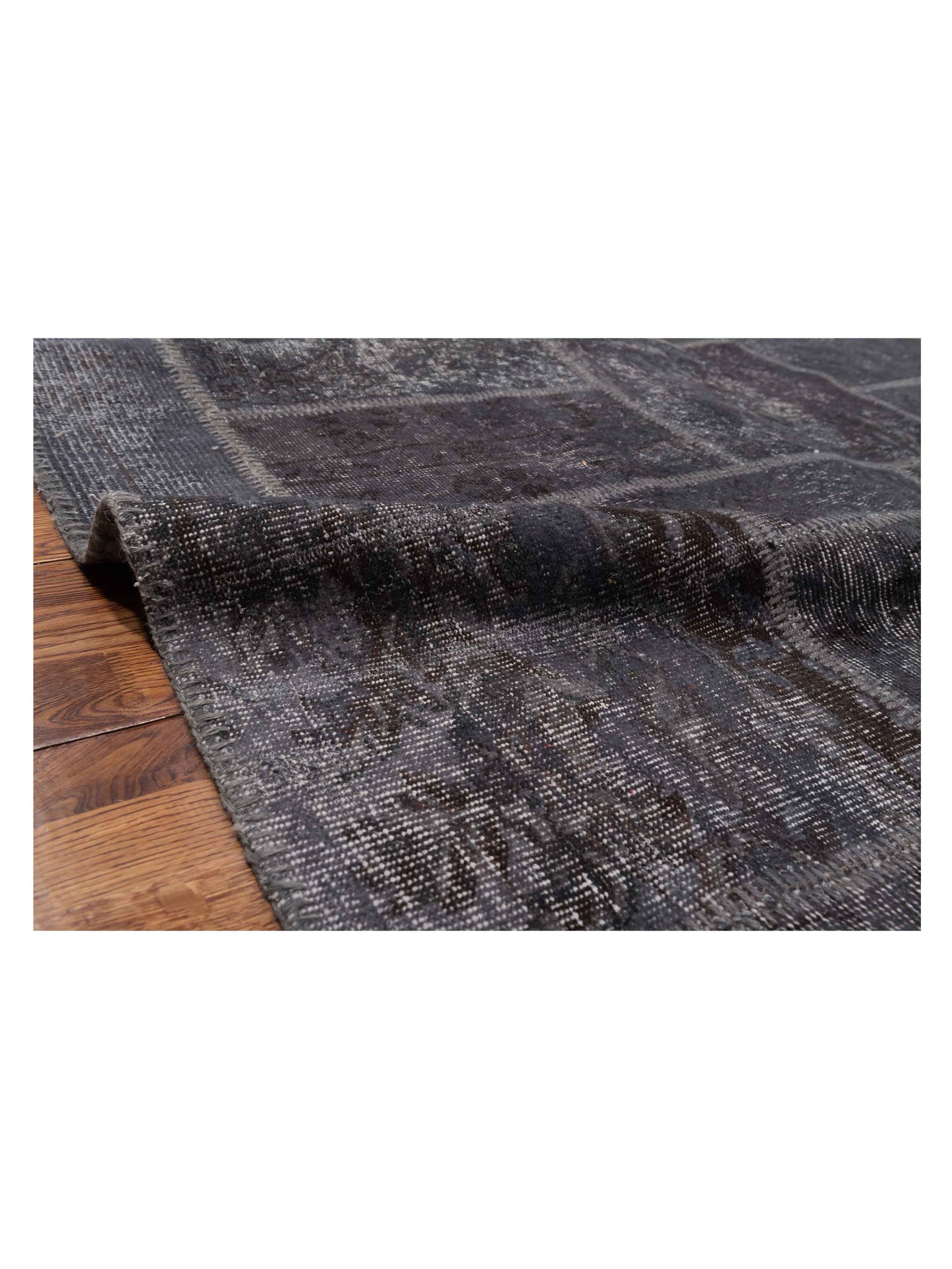 Patchwork Dark Gray 6.11x12.10 Hand Knotted Rug