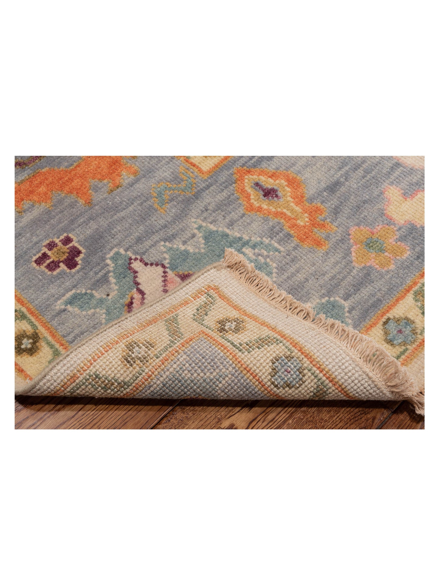 Oushara Ivory Silver 7.10x9.10 Hand Knotted Rug