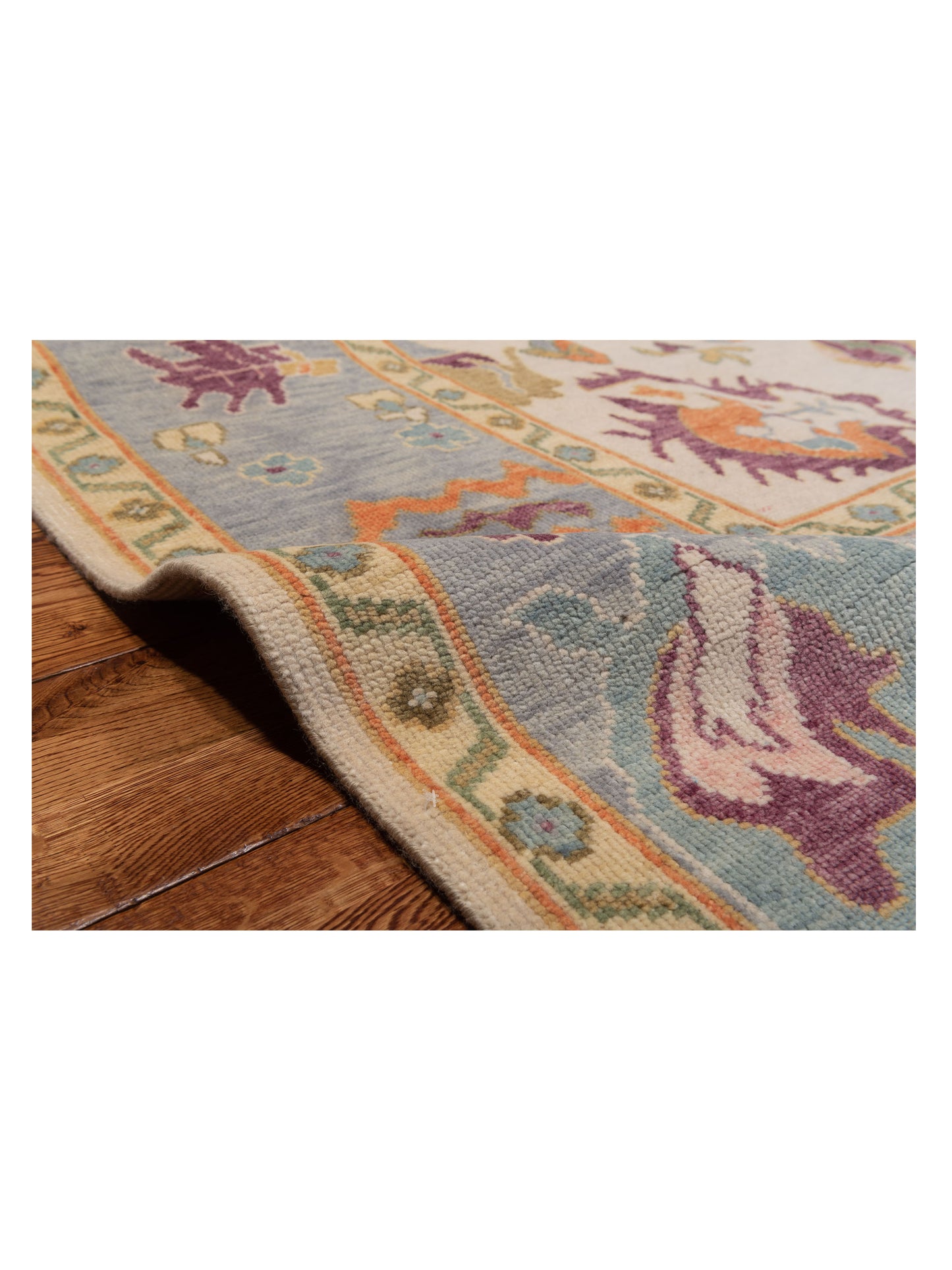 Oushara Ivory Silver 7.10x9.10 Hand Knotted Rug