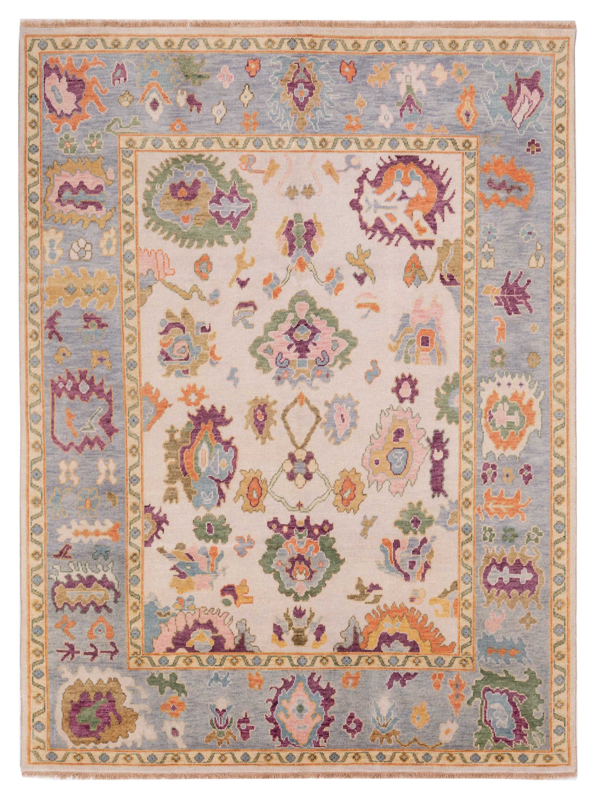 Rajpur Oushak Shah  Ivory Silver Traditional