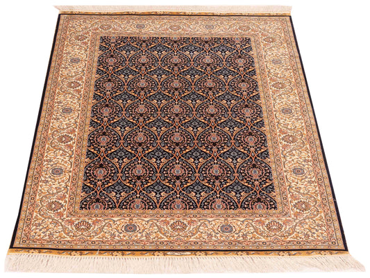 Serelis Dark Blue Beige 3.3x5 Hand Knotted Rug