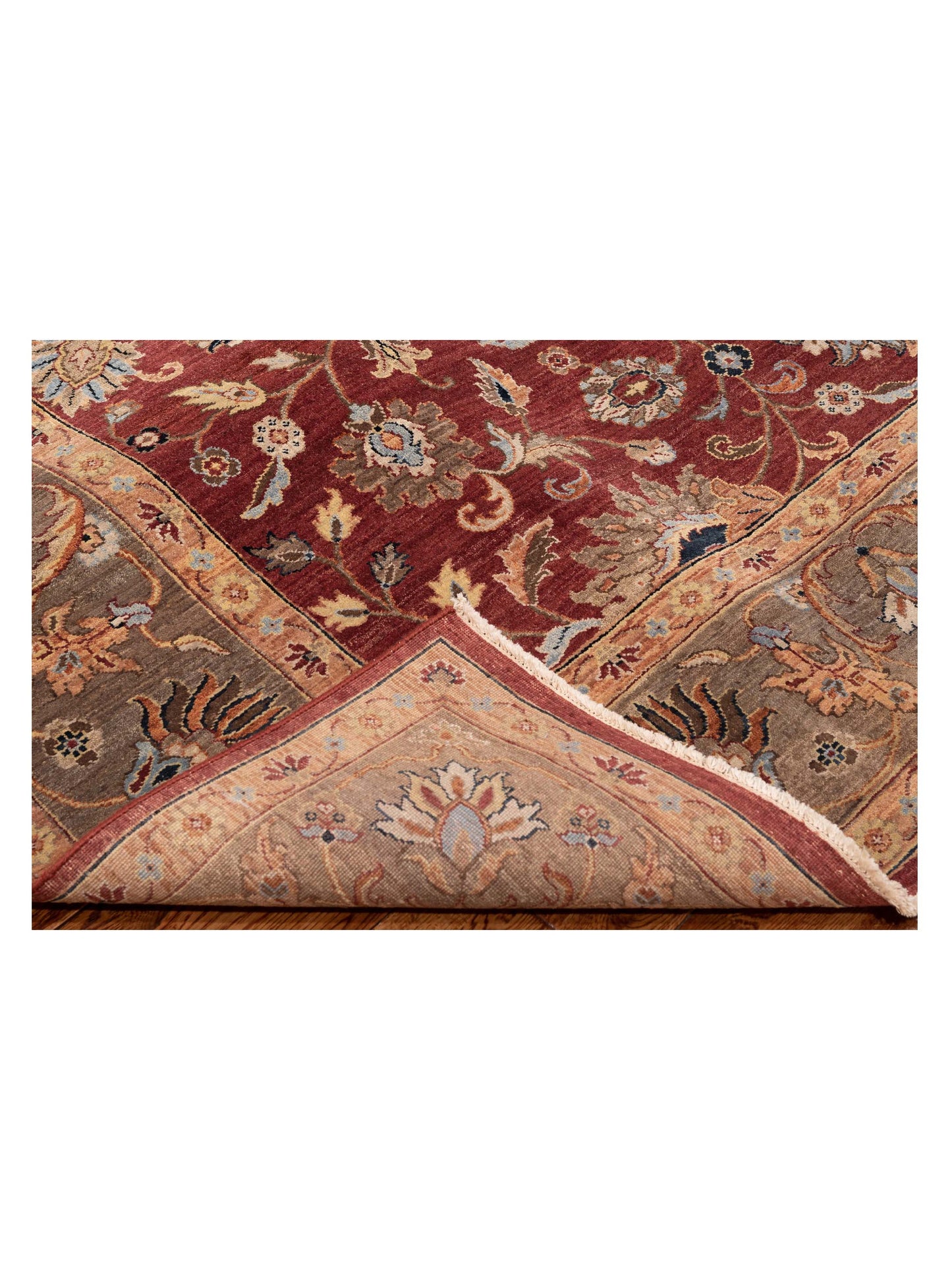 Corvella Rust Green 9x12 Hand Knotted Rug