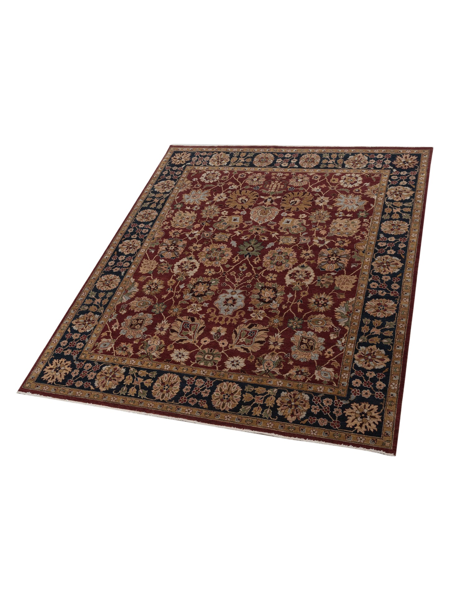 Corvella Red Navy 8x9.8 Hand Knotted Rug