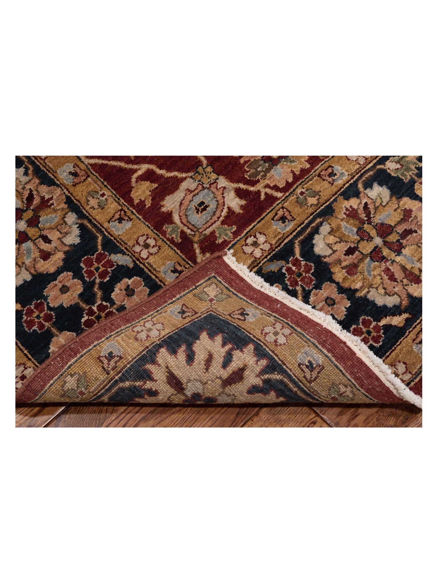Corvella Red Navy 8x9.8 Hand Knotted Rug