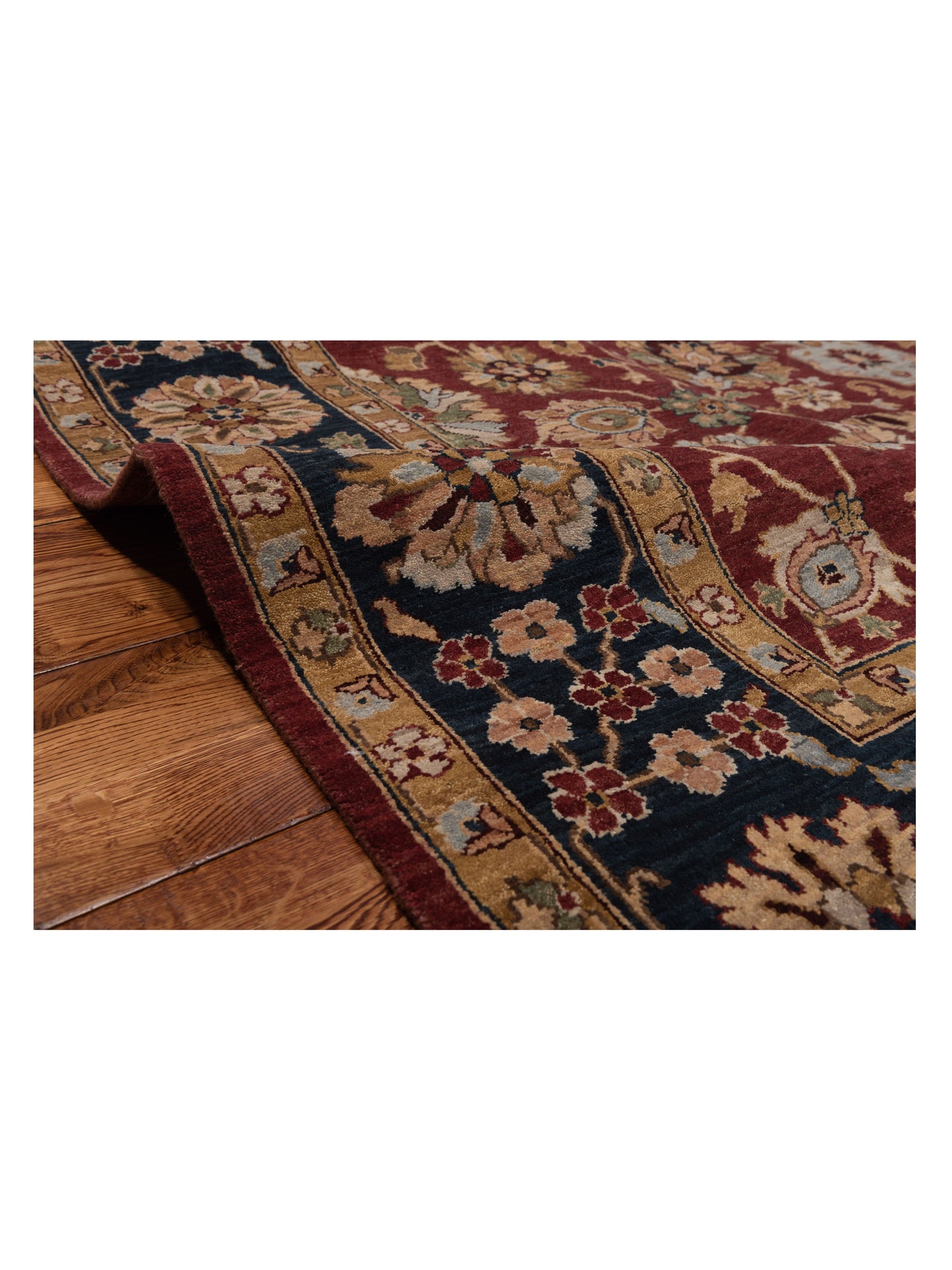 Corvella Red Navy 8x9.8 Hand Knotted Rug