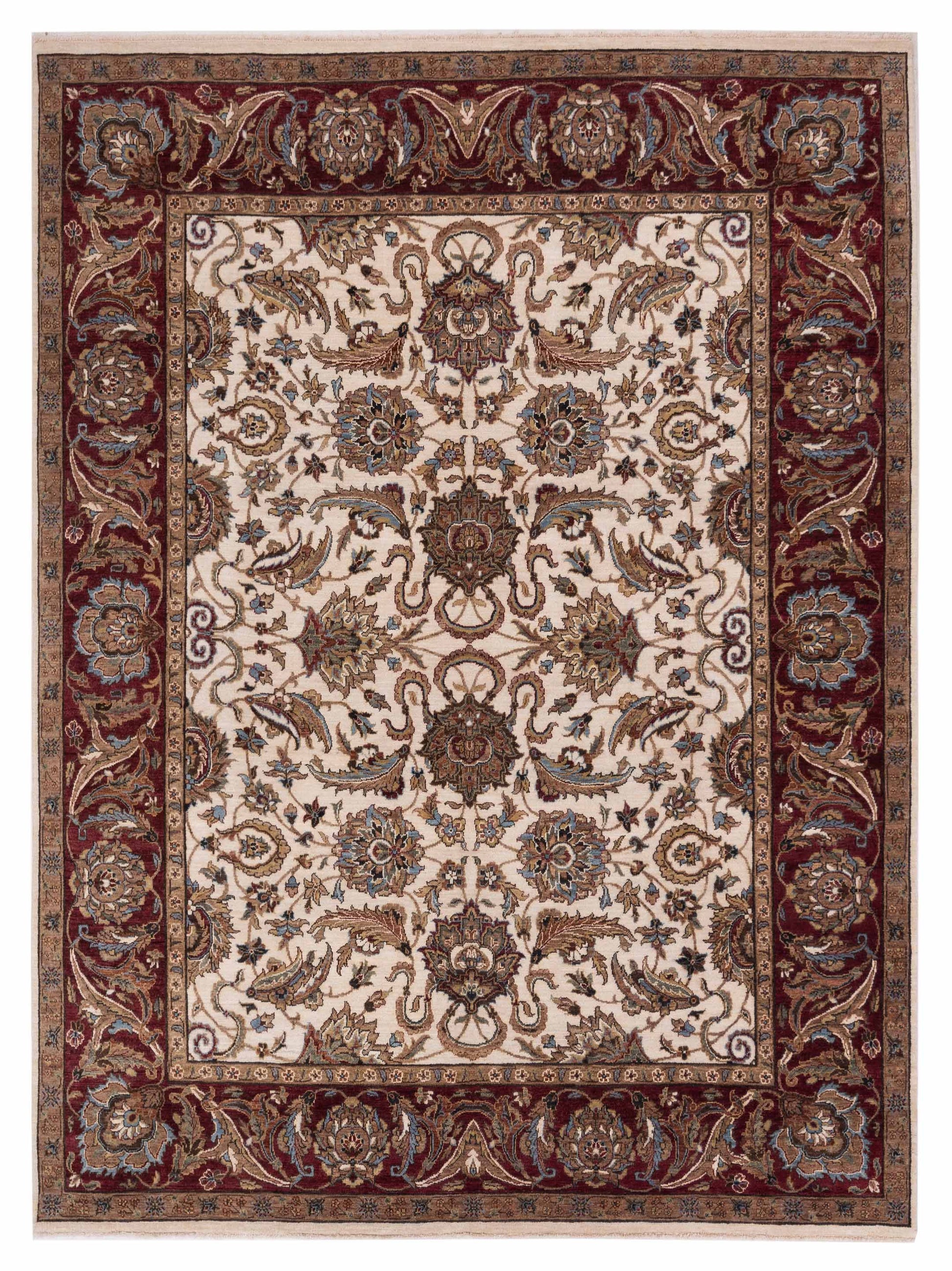 Rajpur Crown  Ivory Burgundy Transitional