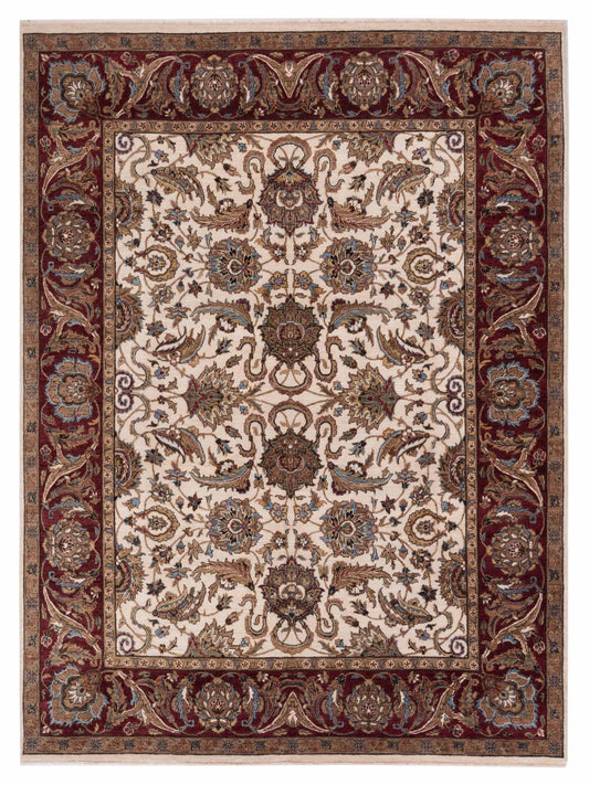 Rajpur Crown  Ivory Burgundy Transitional