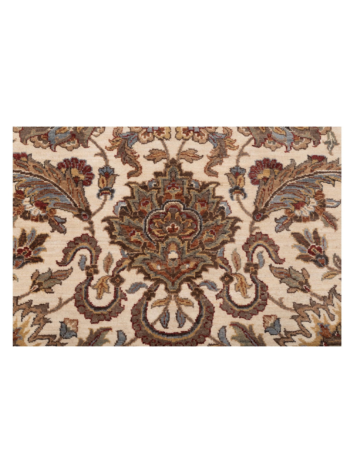 Corvella Ivory Burgundy 9.1x12.2 Hand Knotted Rug