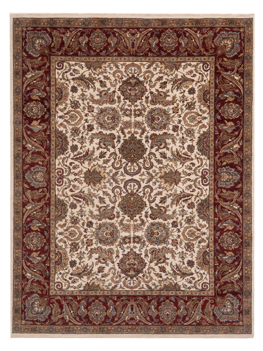 Rajpur Crown  Ivory Burgundy Transitional