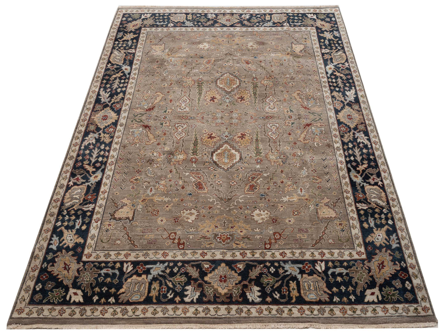 Corvella Silver Navy 8x9.11 Hand Knotted Rug