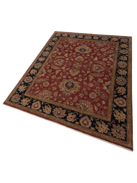 Corvella Red Navy 8x10 Hand Knotted Rug