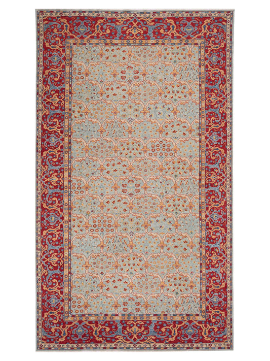 Pasha Antique Loom Fine  Sea Blue Red Traditional