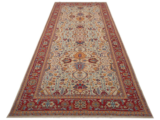 Antiqua Fine Ivory Red 8.1x16 Hand Knotted Rug