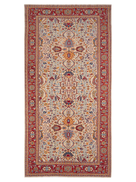 Pasha Antique Loom Fine  Ivory Red Traditional