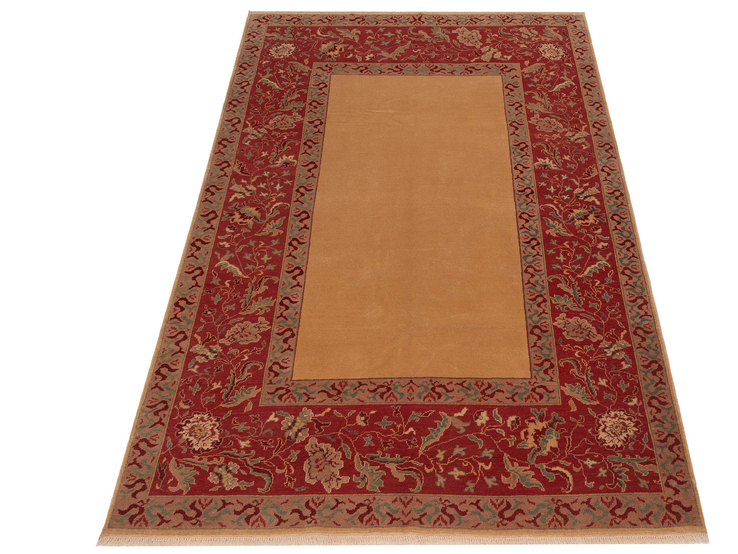 Antiqua Loom Gold Red 6.10x9.6 Hand Knotted Rug