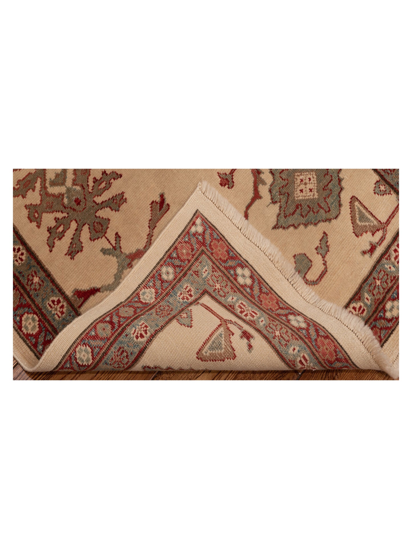 Antiqua Loom Ivory Green 3x11.1 Hand Knotted Rug
