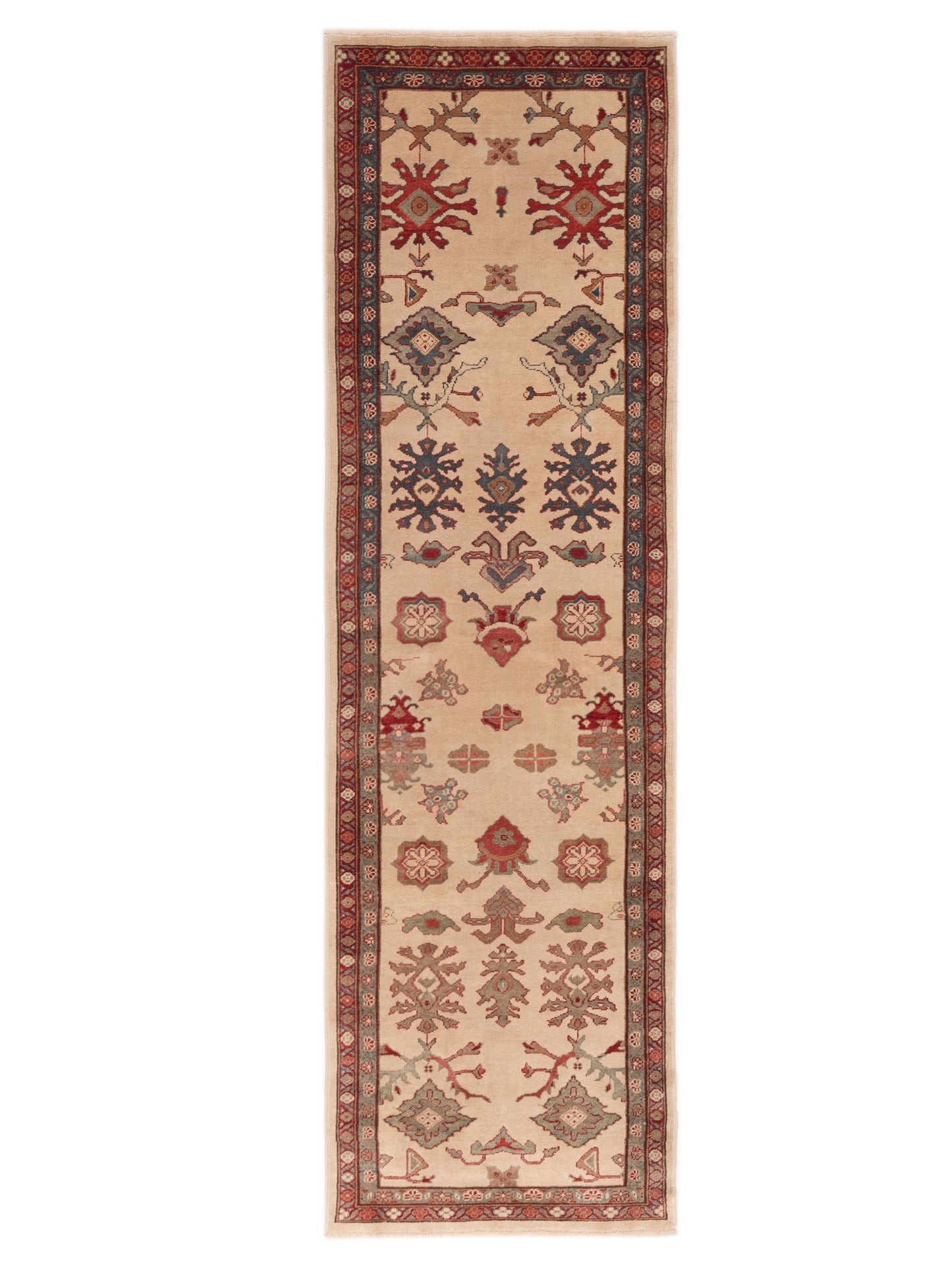 Pasha Antique Loom  Ivory Green Traditional