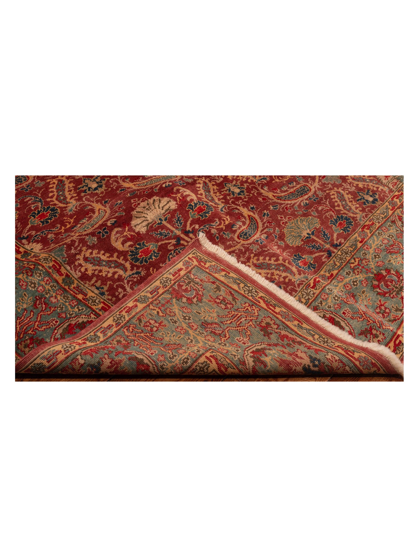 Antiqua Loom Red Blue 6.8x6.9 Hand Knotted Rug