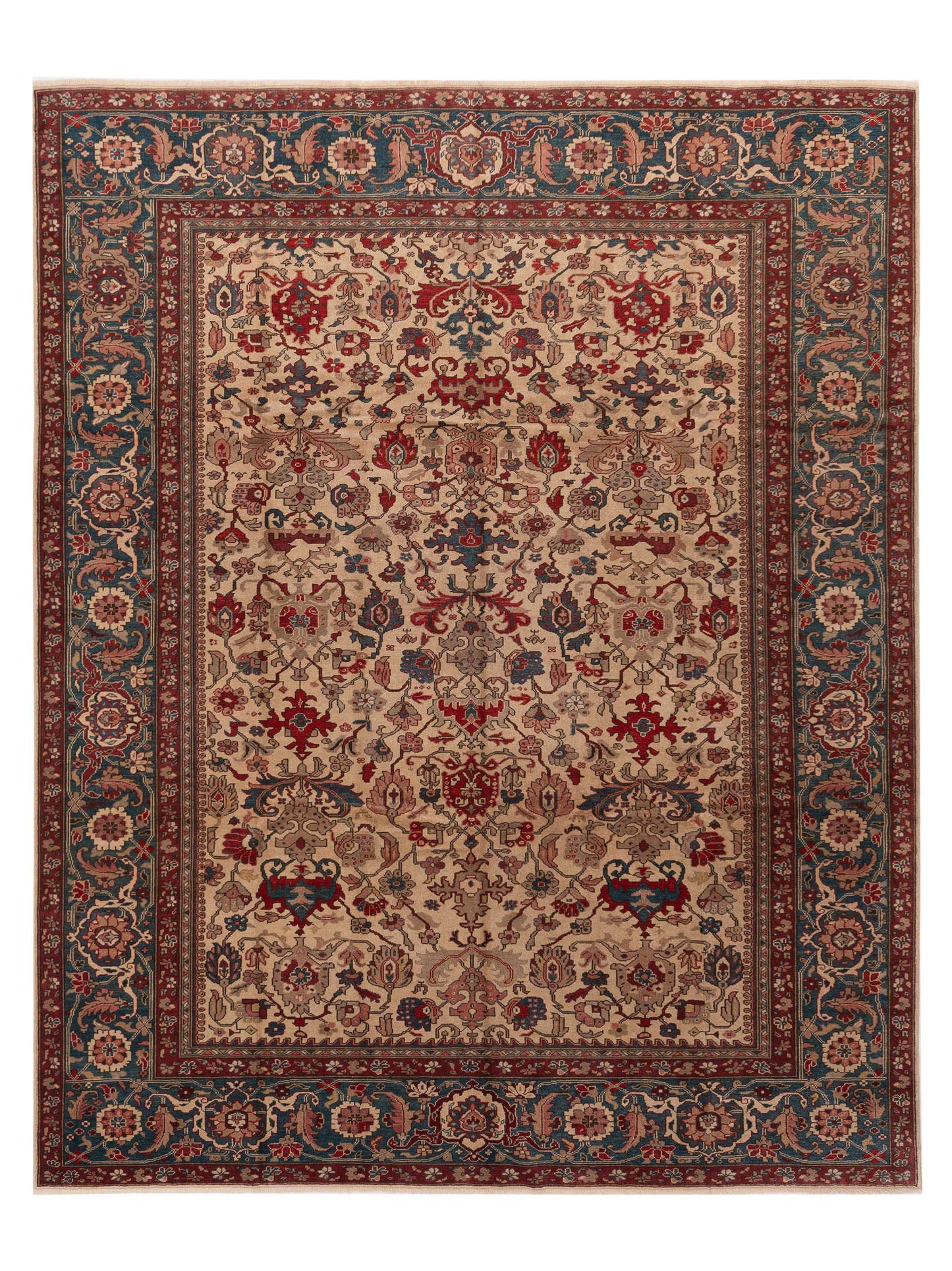 Pasha Antique Loom  Ivory Blue Traditional