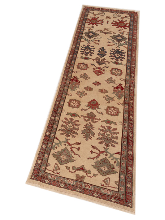 Antiqua Loom Ivory Green 3x11.1 Hand Knotted Rug