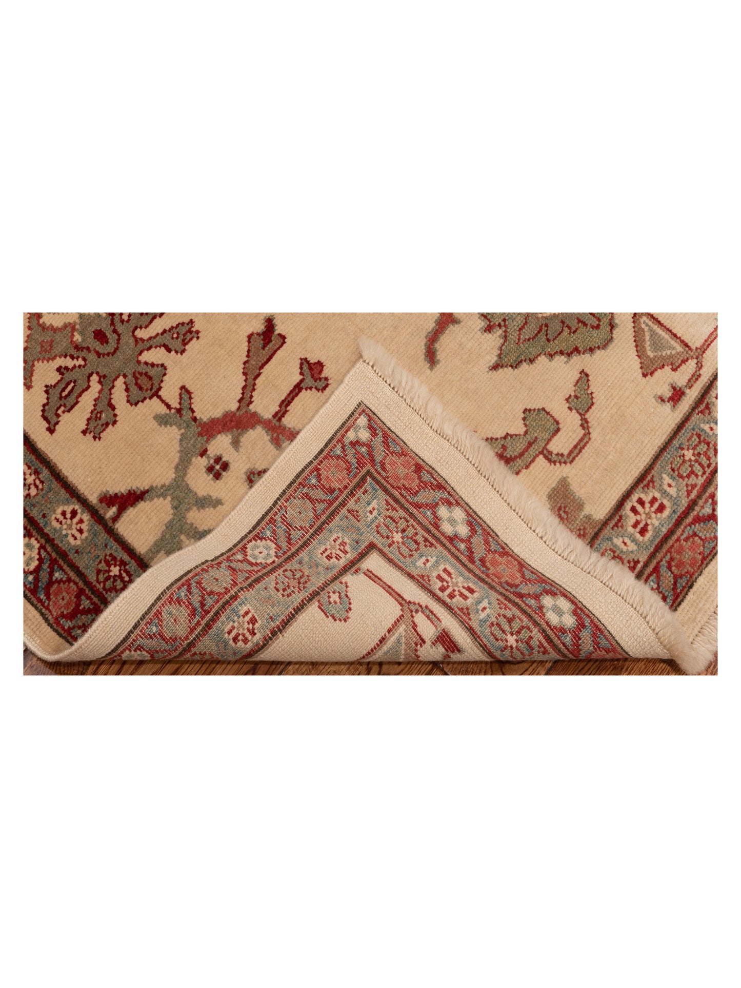 Antiqua Loom Ivory Green 3x11.1 Hand Knotted Rug