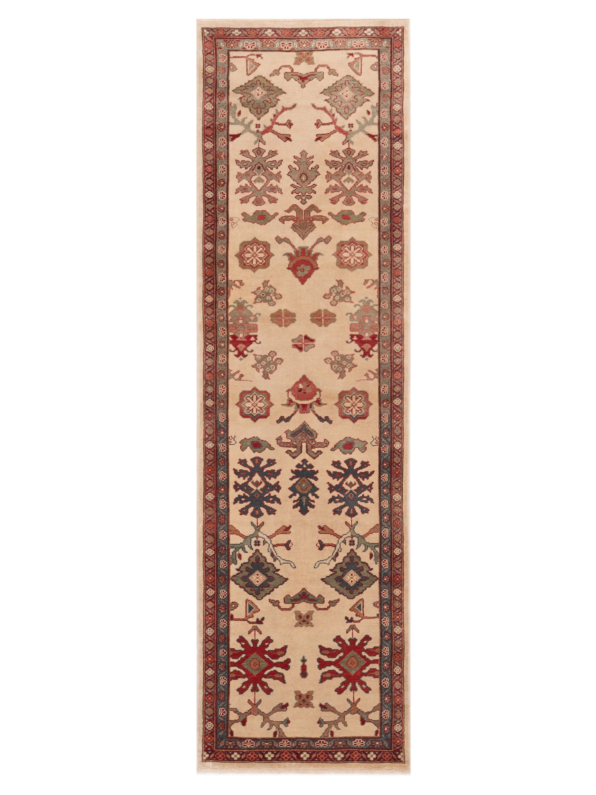 Pasha Antique Loom  Ivory Green Traditional