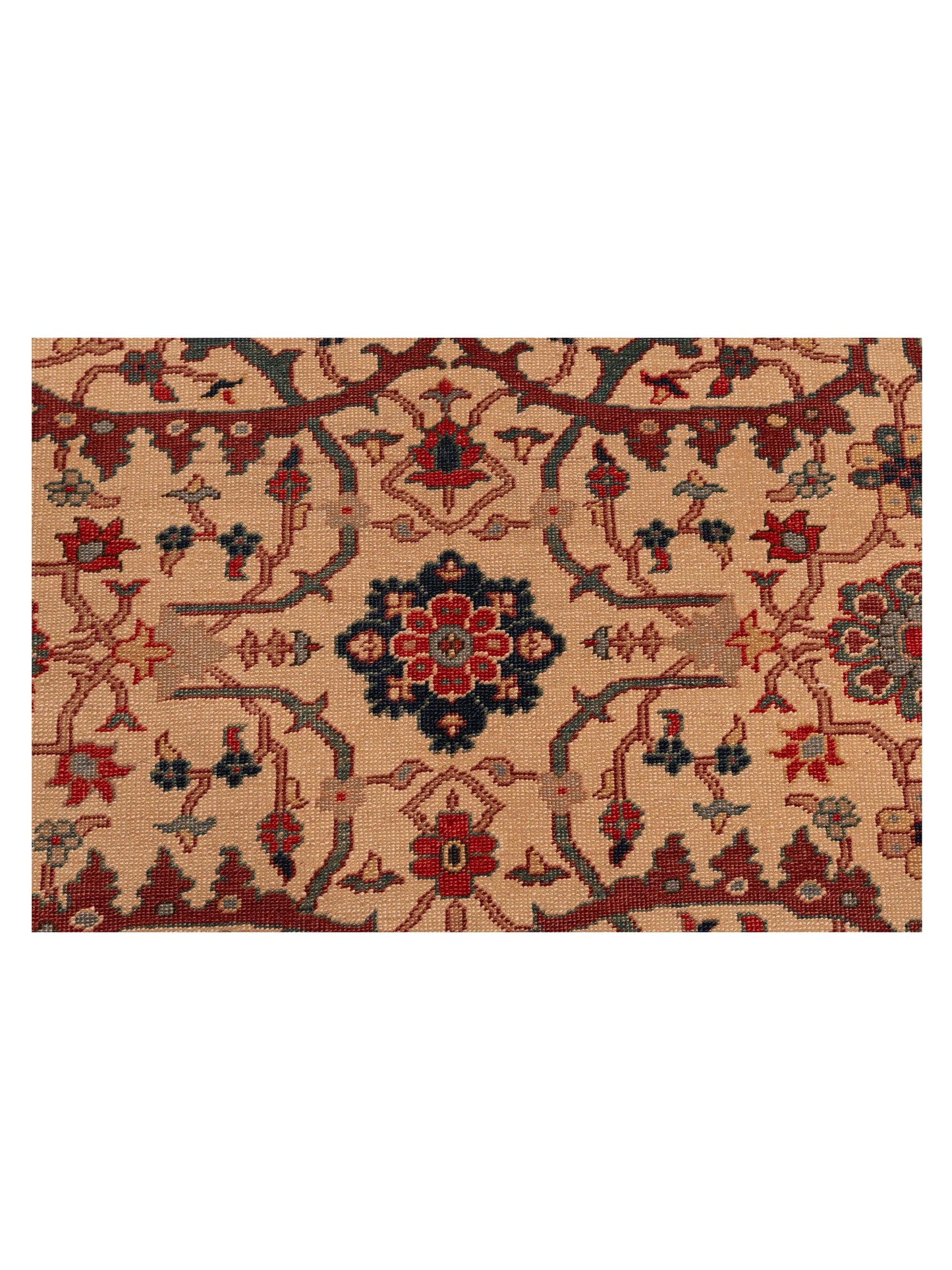 Antiqua Loom Ivory Red 6.7x6.7 Hand Knotted Rug