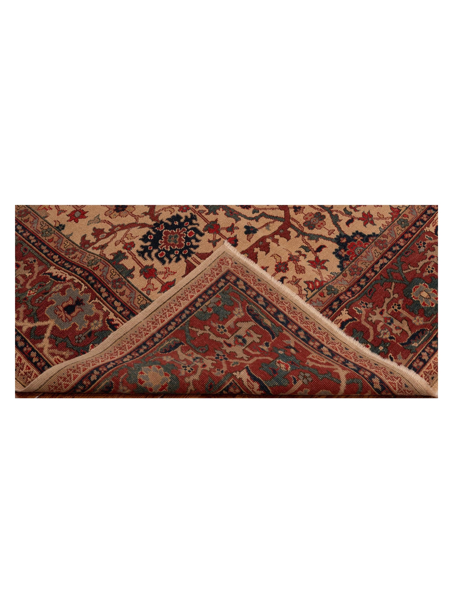Antiqua Loom Ivory Red 6.7x6.7 Hand Knotted Rug