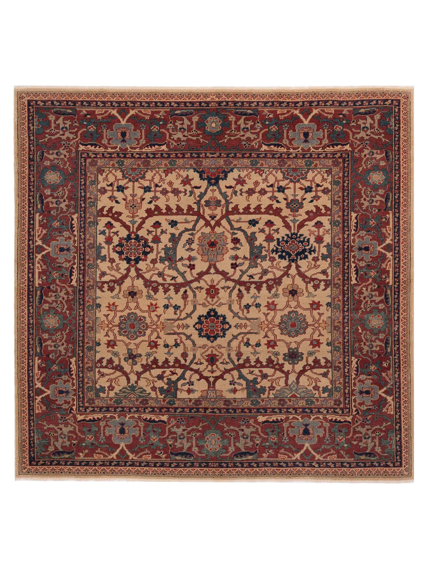 Pasha Antique Loom  Ivory Red Traditional