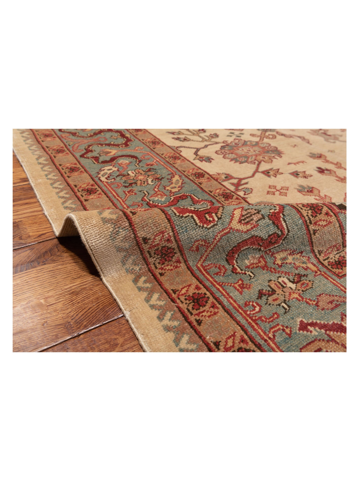 Antiqua Loom Ivory Blue 8.6x10 Hand Knotted Rug