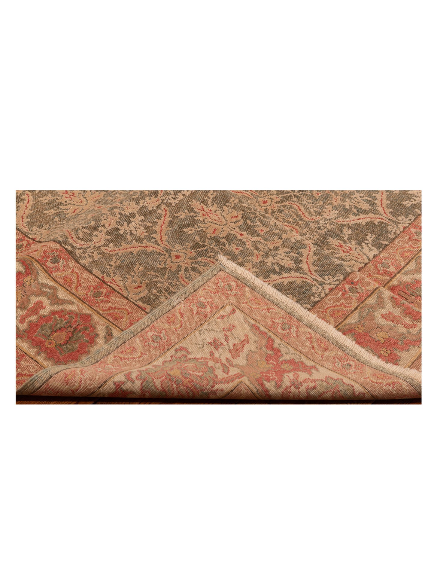 Antiqua Loom Green Ivory 5.10x8.7 Hand Knotted Rug