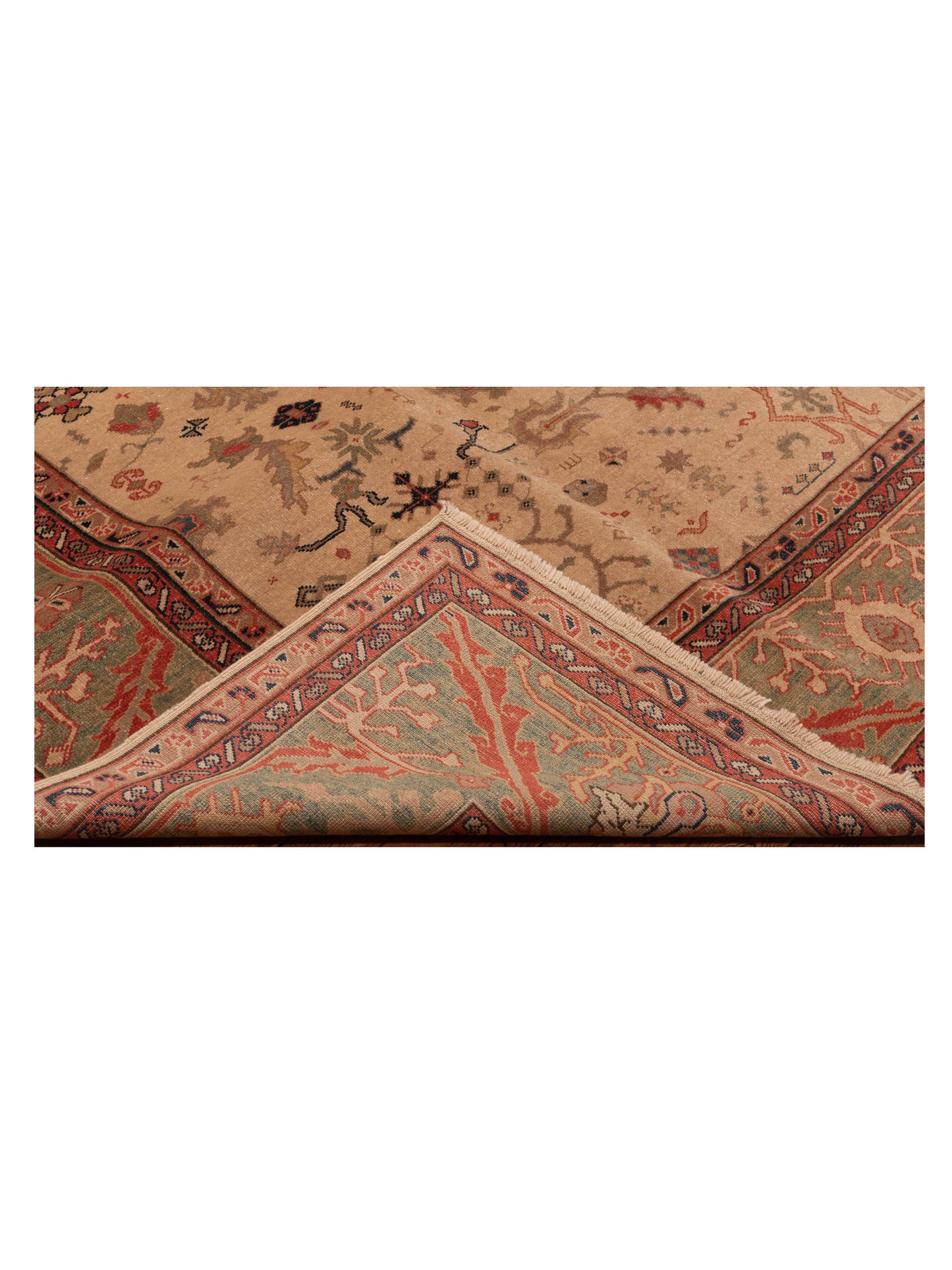 Antiqua Loom Ivory Green 6.10x8.6 Hand Knotted Rug