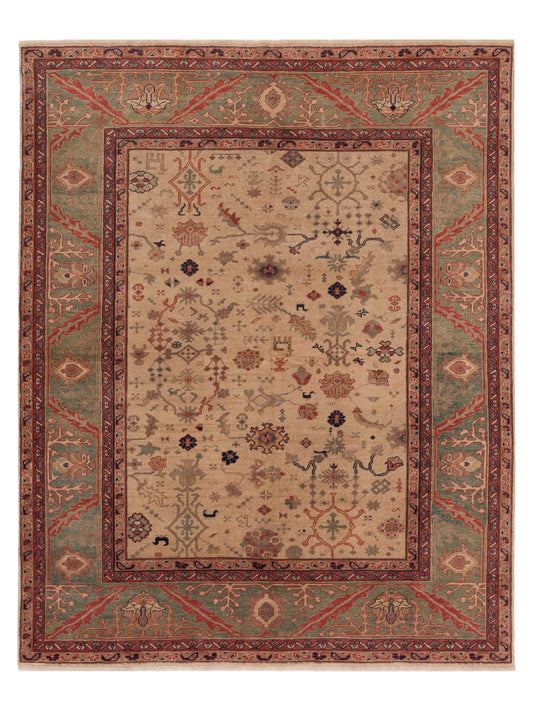 Pasha Antique Loom  Ivory Green Traditional