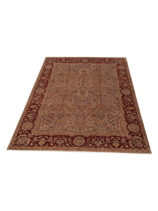 Antiqua Loom Brown Red 9.3x12 Hand Knotted Rug