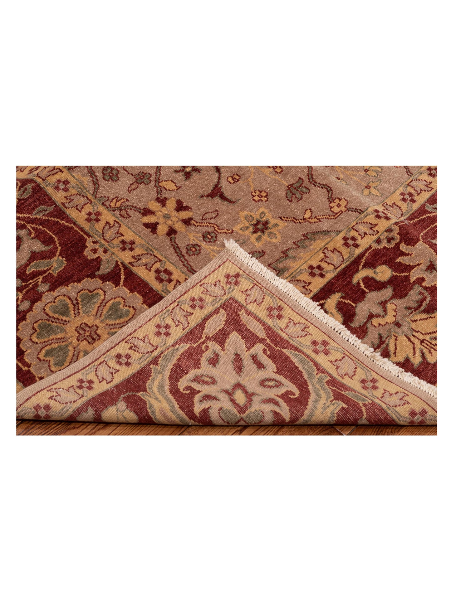Antiqua Loom Brown Red 9.3x12 Hand Knotted Rug