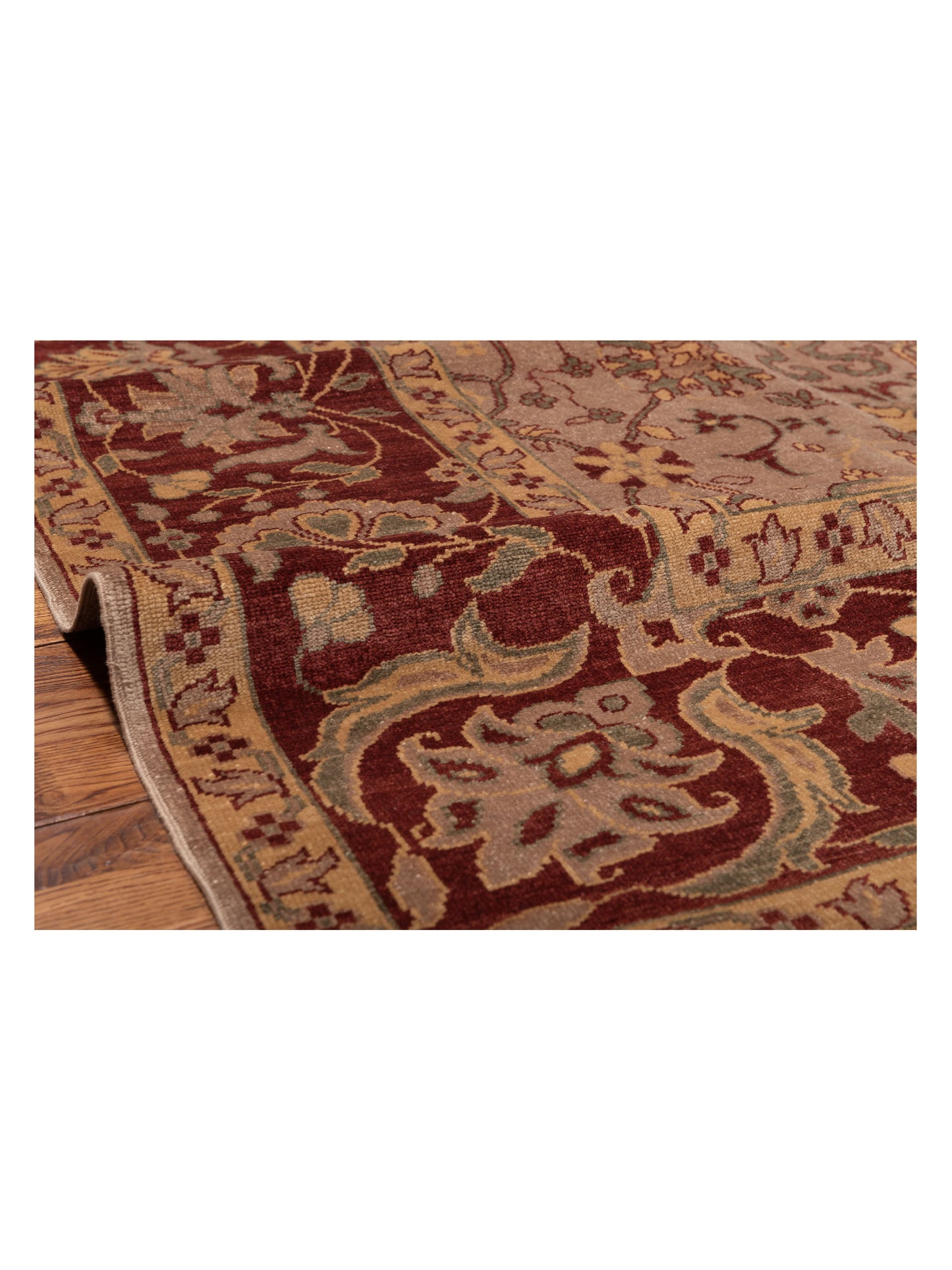 Antiqua Loom Brown Red 9.3x12 Hand Knotted Rug