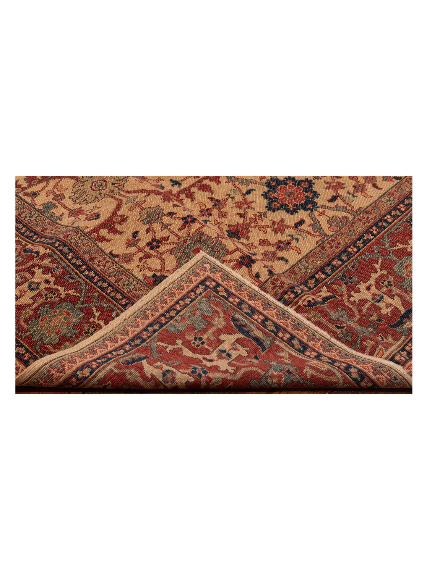 Antiqua Loom Ivory Red 7.2x8.11 Hand Knotted Rug
