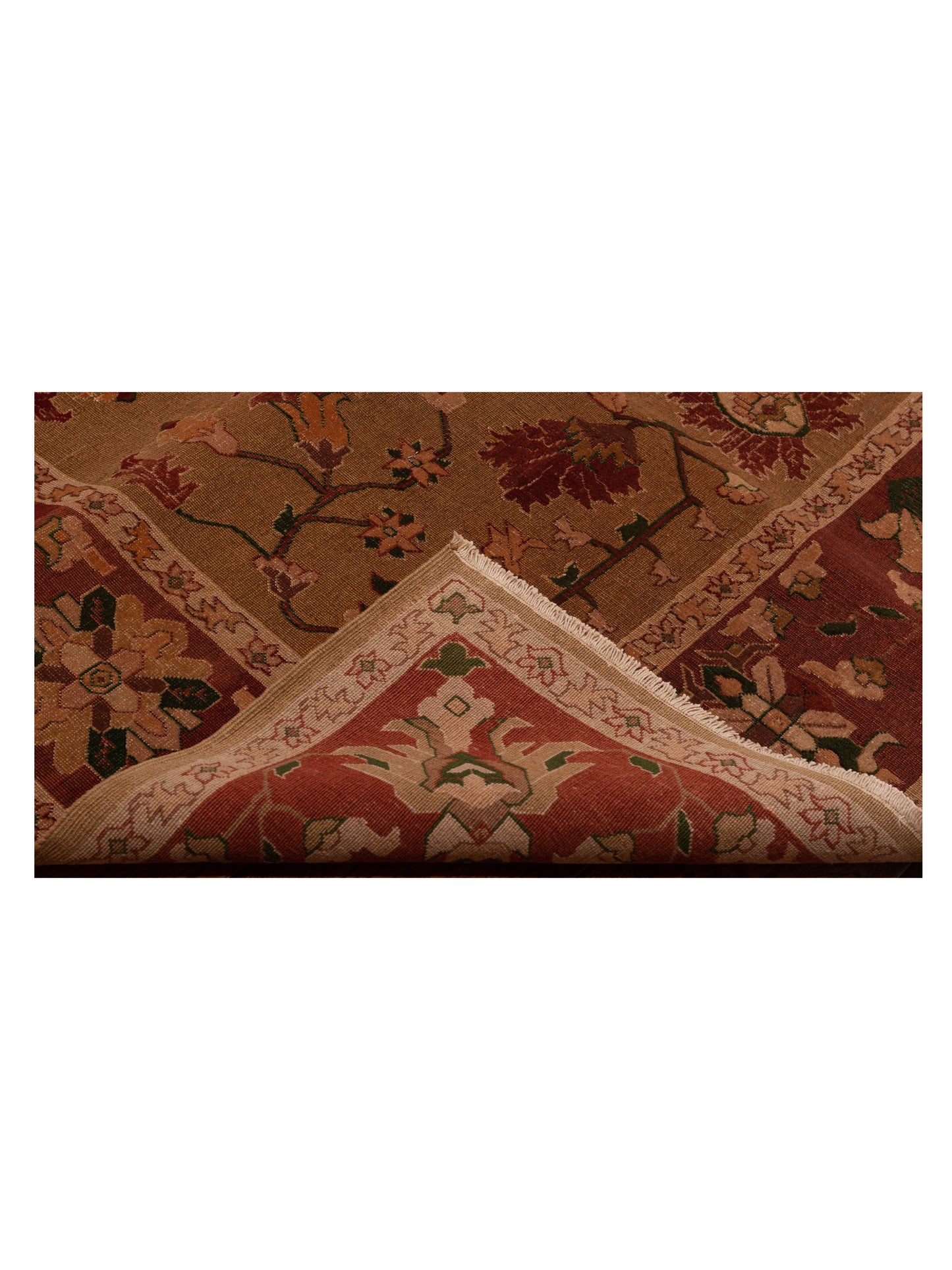 Turkish Elvaria Brown Red 6.9x9.6 Hand Knotted Rug