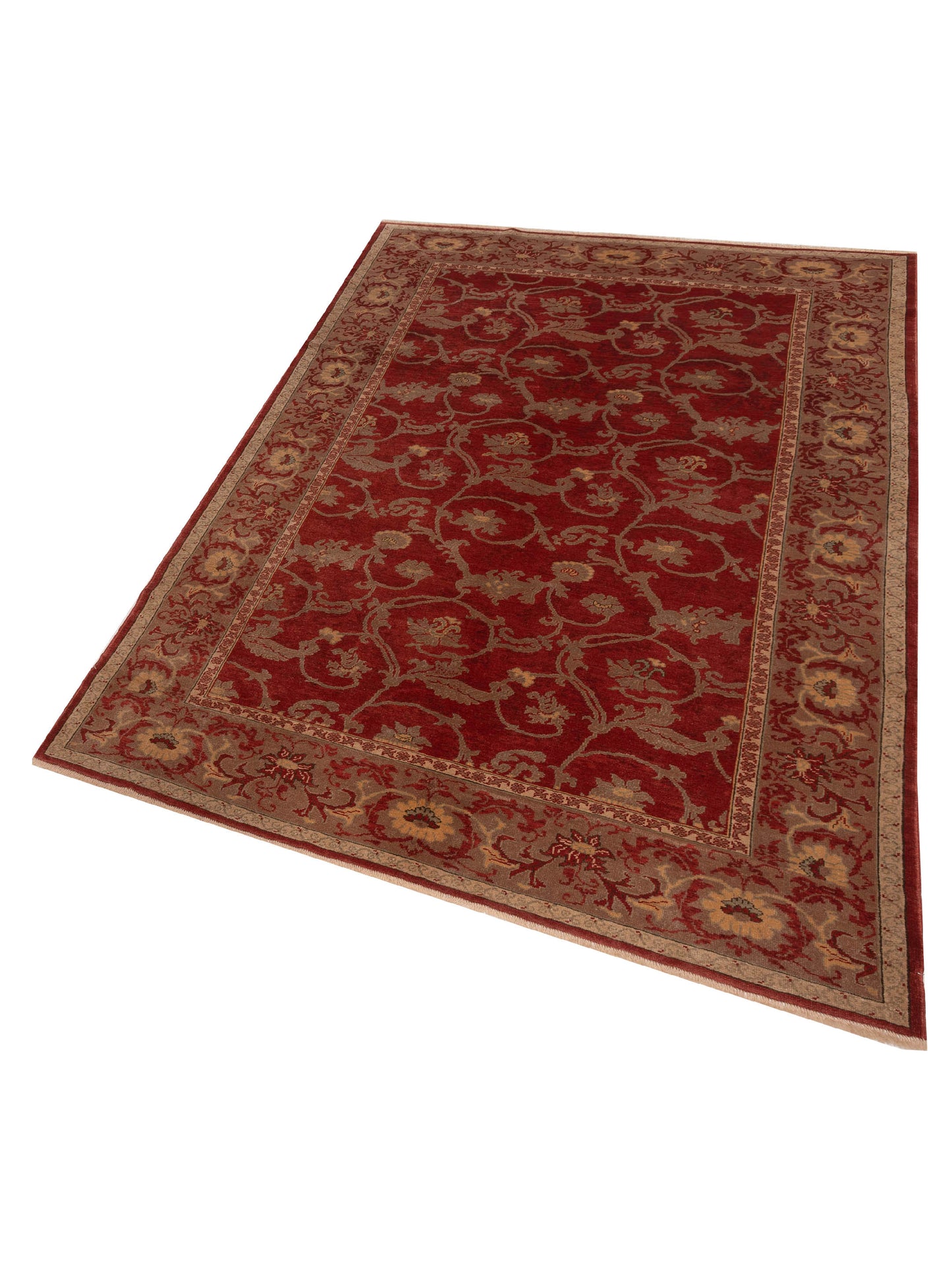 Antiqua Loom Red Brown 6.8x9.7 Hand Knotted Rug