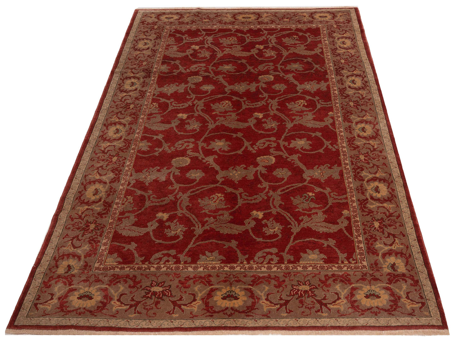 Antiqua Loom Red Brown 6.8x9.7 Hand Knotted Rug