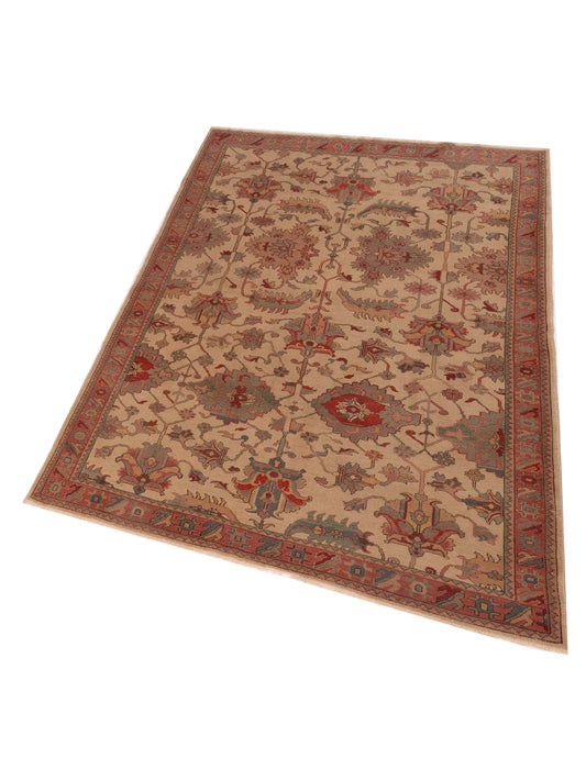 Antiqua Loom Beige Pink 5.6x7.11 Hand Knotted Rug