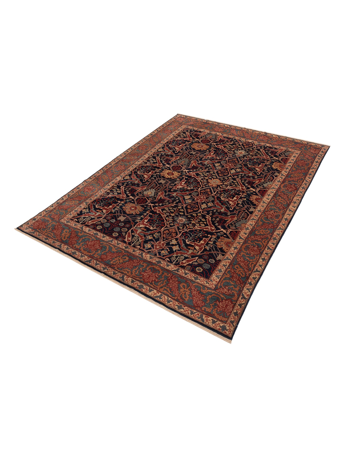 Antiqua Loom Navy Blue 9.4x12 Hand Knotted Rug